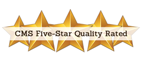 Five golden stars with "CMS Five-Star Quality Rated" text.