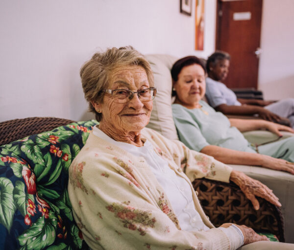 Portrait of an elderly woman in a nursing home